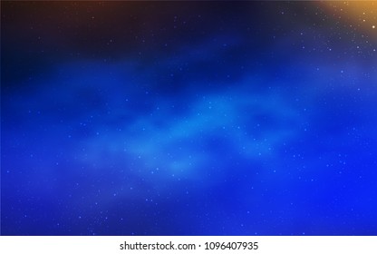 Light Blue, Yellow vector texture with milky way stars. Shining illustration with sky stars on abstract template. Pattern for astrology websites.