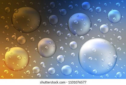Light Blue, Yellow vector texture with disks. Blurred decorative design in abstract style with bubbles. The pattern can be used for aqua ad, booklets.