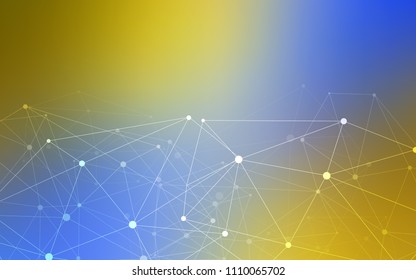 Light Blue, Yellow vector texture with disks, lines. Colorful illustration with circles and lines in futuristic style. Beautiful design for your business advert.