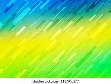 Light Blue, Yellow vector texture with colored lines. Modern geometrical abstract illustration with staves. Smart design for your business advert.