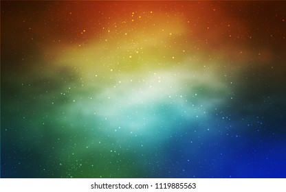 Light Blue, Yellow vector texture with milky way stars. Space stars on blurred abstract background with gradient. Pattern for astronomy websites.