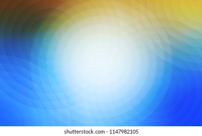 Light Blue, Yellow vector texture with disks. Illustration with set of shining colorful abstract circles. Completely new template for your brand book.