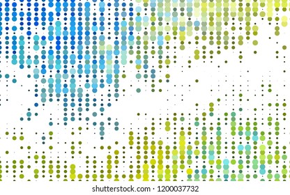 Light Blue, Yellow vector texture with disks. Illustration with set of shining colorful abstract circles. Template for your brand book.