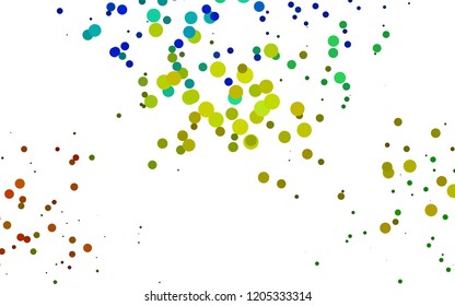 Light Blue, Yellow vector texture with disks. Glitter abstract illustration with blurred drops of rain. Pattern for beautiful websites.