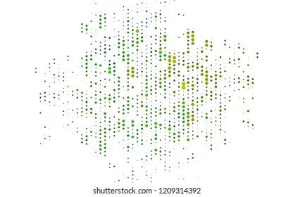 Light Blue, Yellow vector texture with disks. Glitter abstract illustration with blurred drops of rain. Pattern for ads, leaflets.