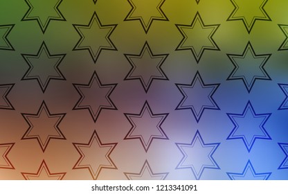 Light Blue, Yellow vector texture with beautiful stars. Shining colored illustration with stars. Smart design for your business advert.