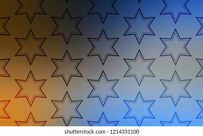 Light Blue, Yellow vector texture with beautiful stars. Modern geometrical abstract illustration with stars. Best design for your ad, poster, banner.