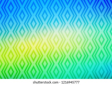 Light Blue, Yellow vector texture with lines, rhombuses. Colorful decorative design in simple style with lines, rhombuses. Backdrop for TV commercials.