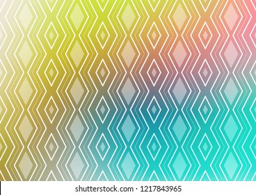 Light Blue, Yellow vector texture with lines, rhombuses. Colorful illustration with lines, cubes on abstract template. Backdrop for TV commercials.