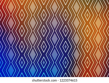 Light Blue, Yellow vector texture with lines, rhombuses. Colorful illustration with lines, cubes on abstract template. Pattern for ads, posters, banners.