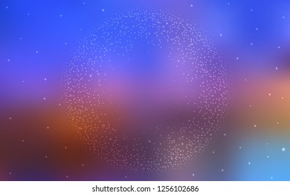Light Blue, Yellow vector texture with milky way stars. Blurred decorative design in simple style with galaxy stars. Pattern for futuristic ad, booklets.
