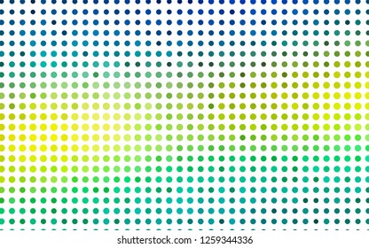 Light Blue, Yellow vector texture with disks. Glitter abstract illustration with blurred drops of rain. Pattern of water, rain drops.