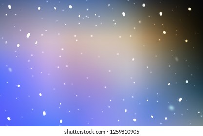 Light Blue, Yellow vector texture with colored snowflakes. Shining colorful illustration with snow on abstract template. New year design for business advert.