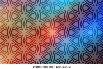 Light Blue, Yellow vector texture with beautiful stars. Stars on blurred abstract background with gradient. Best design for your ad, poster, banner.
