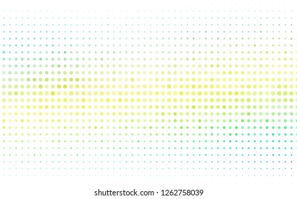 Light Blue, Yellow vector texture with disks. Blurred bubbles on abstract background with colorful gradient. Pattern for ads, booklets.