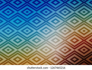 Light Blue, Yellow vector texture with lines, rhombuses. Shining colorful illustration with lines, rectangles. Pattern for websites, landing pages.