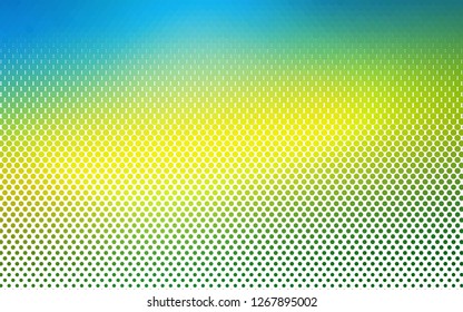 Light Blue, Yellow vector texture with disks. Illustration with set of shining colorful abstract circles. Design for posters, banners.