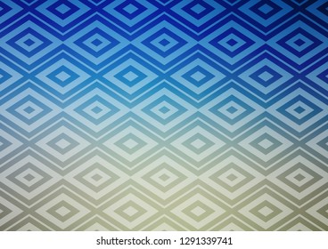 Light Blue, Yellow vector texture with lines, rhombuses. Modern geometric abstract illustration with lines, squares. Backdrop for TV commercials.