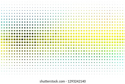 Light Blue, Yellow vector texture with disks. Abstract illustration with colored bubbles in nature style. Pattern of water, rain drops.