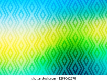 Light Blue, Yellow vector texture with lines, rhombuses. Colorful decorative design in simple style with lines, rhombuses. Pattern for ads, posters, banners.