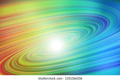 Light Blue, Yellow vector texture with milky way stars. Glitter abstract illustration with colorful cosmic stars. Best design for your ad, poster, banner.