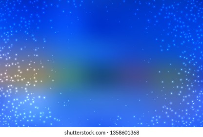 Light Blue, Yellow vector texture with milky way stars. Glitter abstract illustration with colorful cosmic stars. Pattern for astronomy websites.