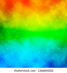 Light Blue, Yellow vector texture with beautiful stars. Shining colorful illustration with small and big stars. Design for your business promotion.