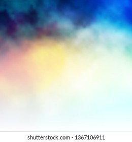 Light Blue, Yellow vector texture with cloudy sky. Abstract illustration with colorful gradient clouds. Template for websites.
