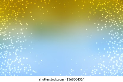Light Blue, Yellow vector texture with milky way stars. Space stars on blurred abstract background with gradient. Pattern for astrology websites.