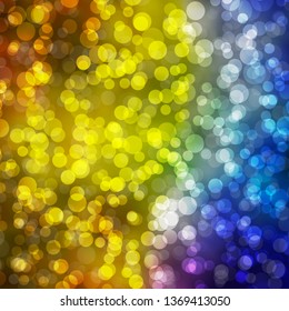 Light Blue, Yellow vector texture with circles. Illustration with set of shining colorful abstract spheres. Pattern for business ads.