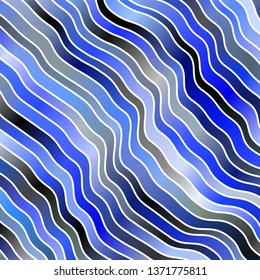 Light Blue, Yellow vector texture with curves. Bright sample with colorful bent lines, shapes. Pattern for booklets, leaflets.