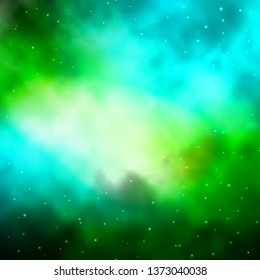 Light Blue, Yellow vector texture with beautiful stars. Blur decorative design in simple style with stars. Design for your business promotion.