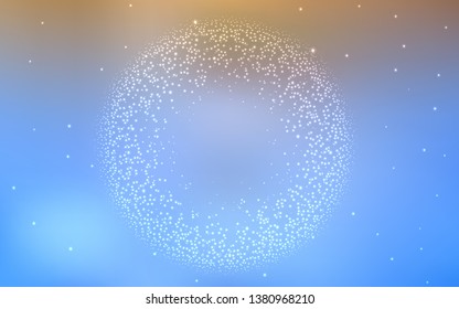 Light Blue, Yellow vector texture with milky way stars. Shining illustration with sky stars on abstract template. Pattern for astrology websites.