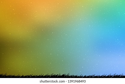 Light Blue, Yellow vector texture with milky way stars. Modern abstract illustration with Big Dipper stars. Pattern for futuristic ad, booklets.