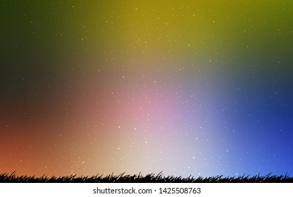 Light Blue, Yellow vector texture with milky way stars. Space stars on blurred abstract background with gradient. Pattern for astrology websites.