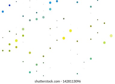 Light Blue, Yellow vector texture with disks. Modern abstract illustration with colorful water drops. Pattern of water, rain drops.