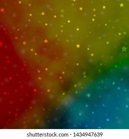 Light Blue, Yellow vector texture with beautiful stars. Blur decorative design in simple style with stars. Design for your business promotion.