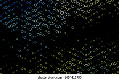 Light Blue, Yellow vector texture with disks. Modern abstract illustration with colorful water drops. Pattern for beautiful websites.