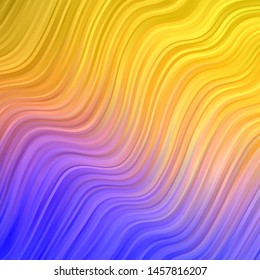 Light Blue, Yellow vector texture with wry lines. Brand new colorful illustration with bent lines. Pattern for ads, commercials.