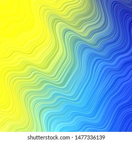 Light Blue, Yellow vector texture with wry lines. Illustration in halftone style with gradient curves. Smart design for your promotions.