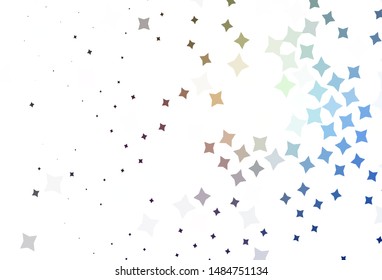 Light Blue, Yellow vector texture with beautiful stars. Modern geometrical abstract illustration with stars. Best design for your ad, poster, banner.