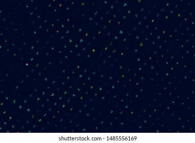 Light Blue, Yellow vector texture with ABC characters. Modern geometrical illustration with ABC english symbols. Pattern for school, grammar websites.