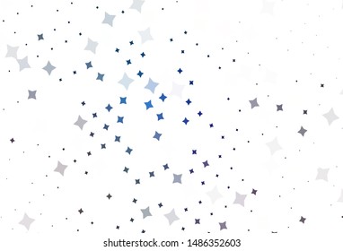Light Blue, Yellow vector texture with beautiful stars. Blurred decorative design in simple style with stars. Template for cosmic backgrounds.