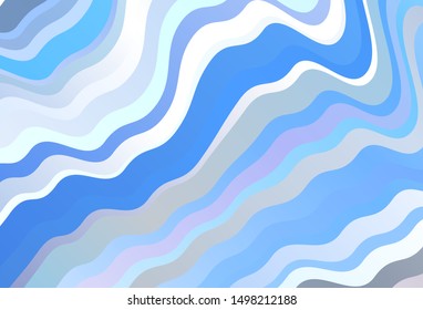 Light Blue, Yellow vector texture with curved lines. Colorful abstract illustration with gradient lines. Pattern for your business design.