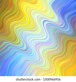 Light Blue, Yellow vector texture with curves. Colorful illustration, which consists of curves. Design for your business promotion.