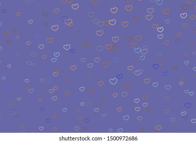 Light Blue, Yellow vector texture with lovely hearts. Illustration with hearts in love concept for valentine's day. Pattern for valentine's ad, booklets.