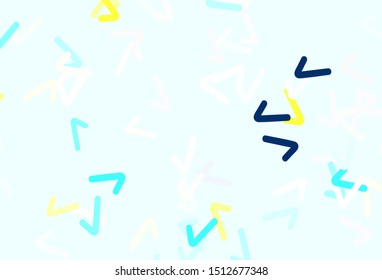 Light Blue, Yellow vector texture with curved lines. Brand new colorful illustration in simple style. A completely new design for your business.