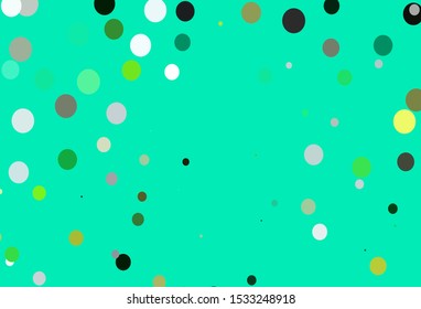 Light Blue, Yellow vector texture with disks. Blurred bubbles on abstract background with colorful gradient. Template for your brand book.
