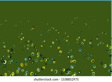 Light Blue, Yellow vector texture with disks. Illustration with set of shining colorful abstract circles. Completely new template for your brand book.