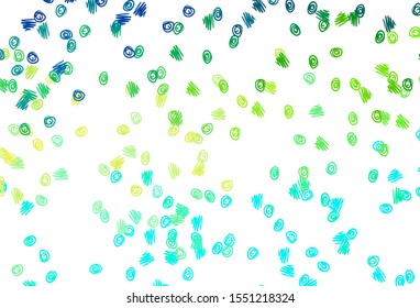 Light Blue, Yellow vector texture with disks. Beautiful colored illustration with blurred circles in nature style. Pattern for ads, leaflets.